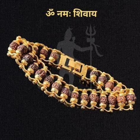 Gold Plated Rudraksha Bracelet for Men – Stylish Spiritual Bracelet with Healing Energy