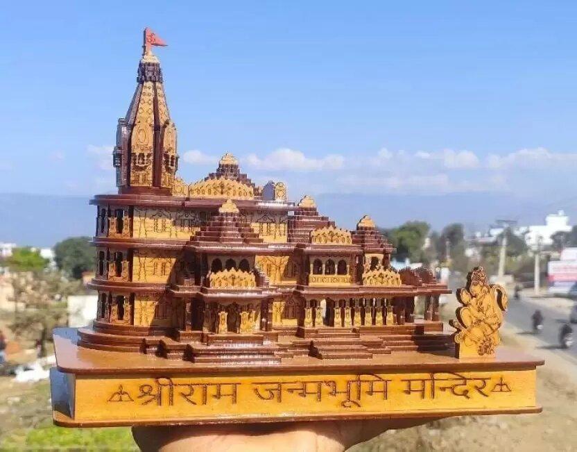 Handcrafted Wooden Temple Inspired by Ayodhya Ram Mandir – Perfect for Daily Worship