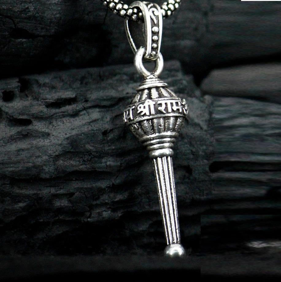 Silver Gada Pendant for Men – Spiritual Protection Jewelry