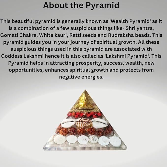 Crystal Wealth Gomati Chakra Shree Yantra Pyramid for Prosperity and Financial Growth